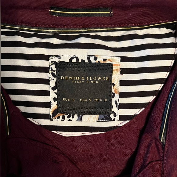 NWT Denim & Flower Men’s Textured Polo Shirt Size Small - Picture 3 of 3